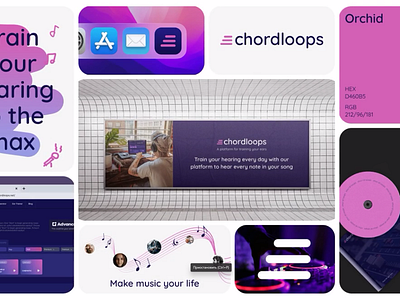 Chordloop Music platform | Ear training app banner brand identity brand sign branding ear ear train logotype music music platform musical note platform sign song tune ux webdesign