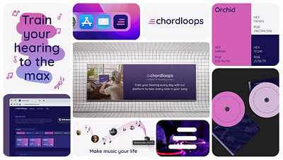 Chordloop Music platform | Ear training app banner brand identity brand sign branding ear ear train logotype music music platform musical note platform sign song tune ux webdesign