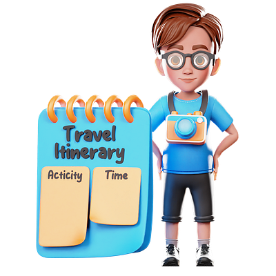 Travel Itinerary 3d 3d rendering design graphic design illustration