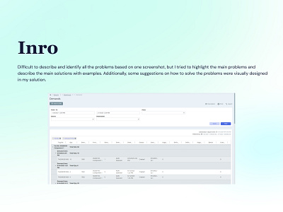 A couple worlds about my approach app saas tables typography ui ux resrech wms