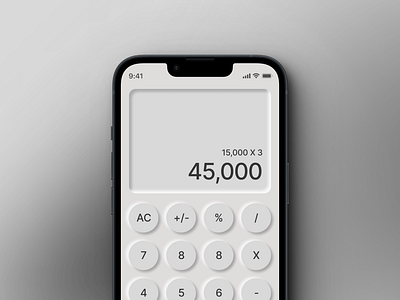 Calculator UI - Daily UI - Day 04 branding button calculator daily ui challenge dailyui day 03 design inspiration israt minimal design neumorphism sleek design ui ui ux ux uxisrat webdesign