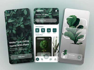 Plant Shoep Mobile App app app design branding design design ui figma graphic design illustration mobile plant app plants shop app typography ui ui design uiux ux vector