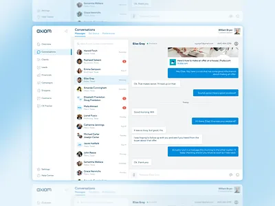 Conversations app design chat conversation crm navigation ui