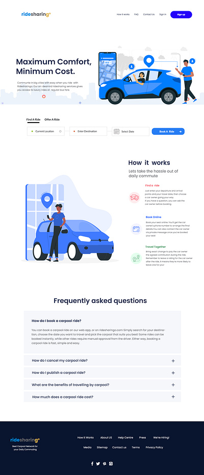 Ridesharing Website branding design graphic design landing ridesharing ui