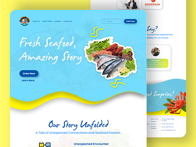 Seafood Landing Page - Daily UI 040 3d app casestudy dashboard graphic illustration logo redesign ui uiux ux web website