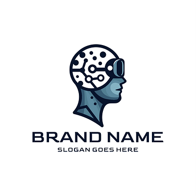 Artificial Intelligence Logo Design, Technology Logo business internet