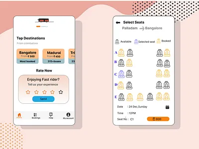 Select seat page app branding design graphic design illustration logo ui ux vector web