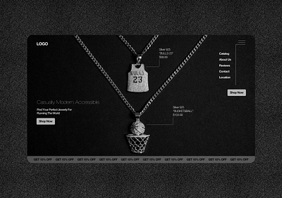 Simple concept for minimalist jewelry website branding ui