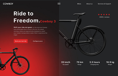 E-Bike Landing Page Design dailyui design landingpage ui uidesign ux