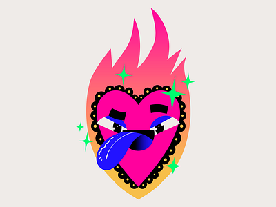 Mi Gente | You Have a Match! app app illustration artwork character character design empty state flaming heart heart illustration mexico mi gente