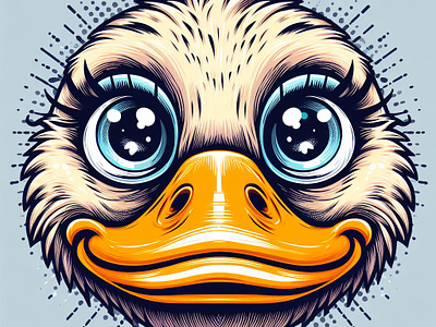 Duck Face Illustration | Aquafluff Quackerjack | tracingflock ai art bird illustration duck face art face illustration goose graphic design illustration nature tracingflock wildlife