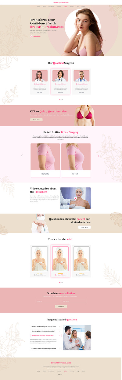 Breast operation website branding design graphic design illustration logo vector webdesign