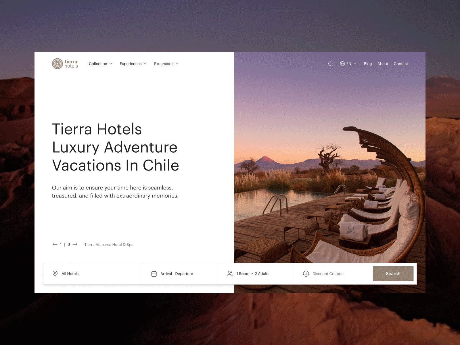 Hotel Website Design experience hospitality hotel hotel website luxury hospitality luxury travel nature south america stay travel travel website unique vacation web design website