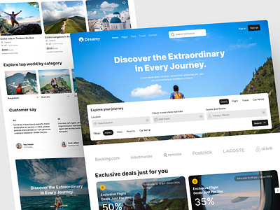 Travel landing page design booking clean clean design design destination figma design home page landing page luxury nurpixel relax travel travel agency travel landing page tur ui design ui ux website design