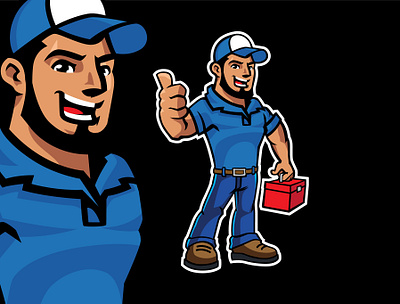 Mechanic mascot logo cartoon logo mascot mascot logo mechanic mechanic logo mechanic mascot logo vector