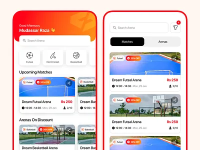 Sports Arena App Design app app design application branding case study design graphic design logo ui ux vector wireframes