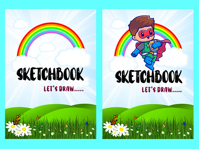 Sketchbook Cover Design For Kids branding cover design design graphic graphic design illustration logo sketchbook cover typography ui ux vector