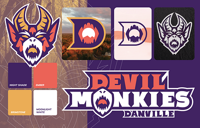 Danville Devil Monkies - Brand Exploration brand identity branding design graphic graphic design icon illustration logo mark new hampshire vector