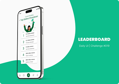 #019 | Leaderboard challenge daily ui dailyui green illustration leaderboard money ui