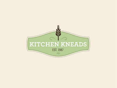 Kitchen Kneads Branding booklet brand guidelines brand identity branding brown business card cream envelope food fork graphic design green health food letterhead logo natural food signage stationery wheat