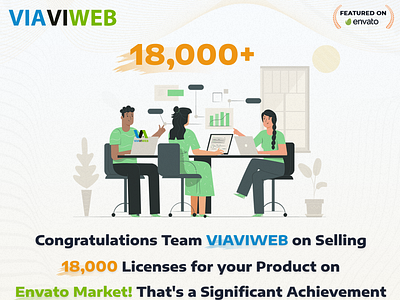 18000+ licenses sold on Envato Market | VIAVIWEB | Viavi Webtech android app development app development application development codecanyon envato market figma flutter application development ios application development laravel mobile application development php web designing web development website development wordpress