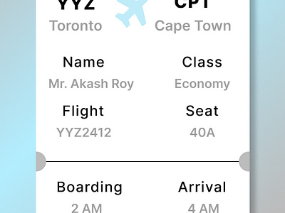 Boarding Pass ui 024 024 100days ofui dailyui dailyui024 day024 day24 ui uiux