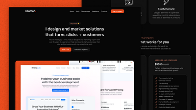 Dark Portfolio Website - Landing Page dark mode design landing page portfolio product design ui ux web design