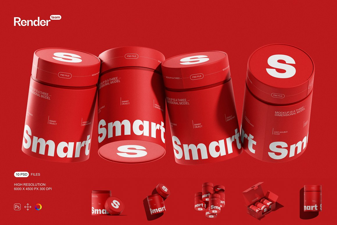 Paper Tube Mockup Set box box package branding mockup cardboard coffee craft tube mockup food mockup package paper tube paper tube mockup product realistic render showcase