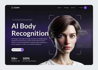 AI Body Recognition Website Landing page design ai ai body recognition ai recognition ai website landing page landing page design scanny website web landing page web layout website landing page design