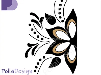 Black and gold embroidery design art black design embroidery gold pattern pes vip