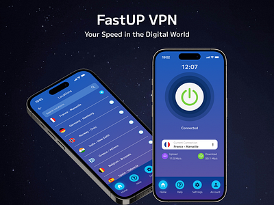 FastUP VPN App app design fastup mobile app ui ux vpn