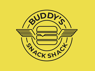 Buddy's Winged Badge brand branding cafe design georgia graphic design identity illustration logo logo design mark restaurant snack wings