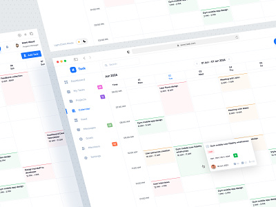 Task Management Calendar View 🗓✨ dashboard ui kanban view minimal design project management project management dashboard project web app saas design task app task calendar design task calender view task kanban view task list view task management ui design ux design