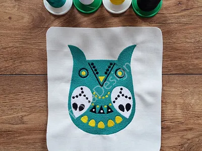 Menta Swedish owl style machine embroidery design animal art design embroidery menta owl pattern pes swedish trendy vip yellow