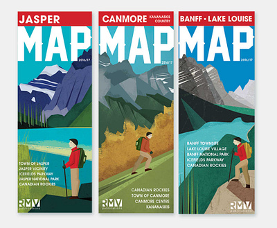 Canadian Rockies Map Illustrations cover design creative creative direction design graohic design illustration mapdesign