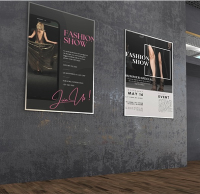 Model Runway Show Poster Design black theme branding colour theory design fashion graphic design modern poster runways showstopper typography