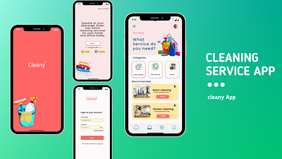 Cleany Service... app branding cleaning design graphic design ui ux