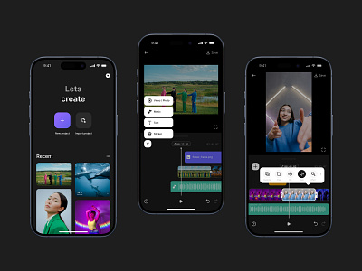Mobile Video editor App app dark editor interface motion tiktok ui ux video video editor