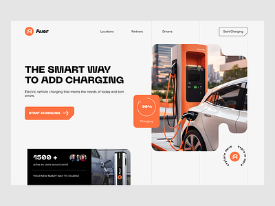 Responsive UI Design for EV Charging figma landing page minimal responsive trending ui ui design web design web ui