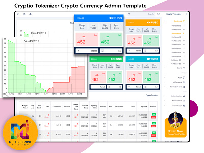 Crypto Dashboard Template admin dashboard admin template backend dashboard bootstrap admin template cards crypto cards crypto currency dashboard template ethereum ico product design software dashboard tokenize ui framework wallet web apps website