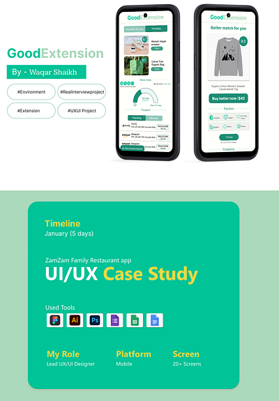 GoodExtension app case study chrome extension design eco extension goodextension ui ux ux case study ux design