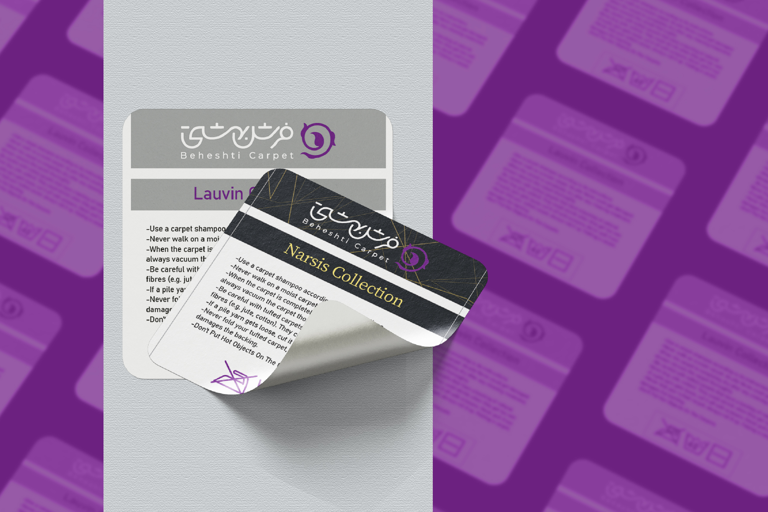 Beheshti Carpet adobe adobe creative suit branding carpet design digital ads graphic design graphic designer persian rug photoshop printed items purple social media violet