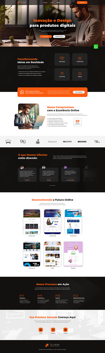 TD Vieira Design - Website elementor figma redesign ui uiux user interface webdesign website wordpress