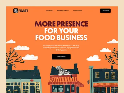 Feast - Style Sprint agency apps feast food gastronomy illustrative marketing menu orange restaurant service styleguide tiger white