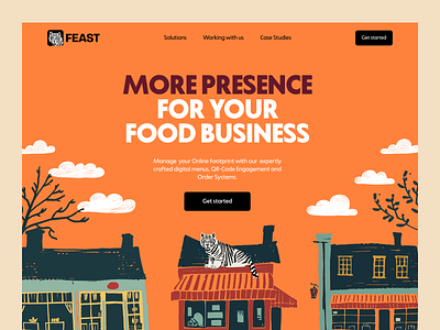 Feast - Style Sprint agency apps feast food gastronomy illustrative marketing menu orange restaurant service styleguide tiger white