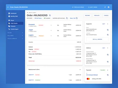 Fourthwall admin blue material materialui monterail ui