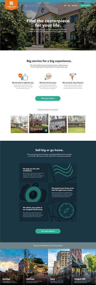 Carolinas Life Properties content development graphic design ui ux website