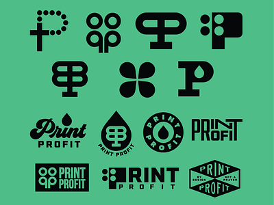 Print Profit - Brand Identity brand identity branding icon design ink logo new business print printing industry profit retro startup thick lines