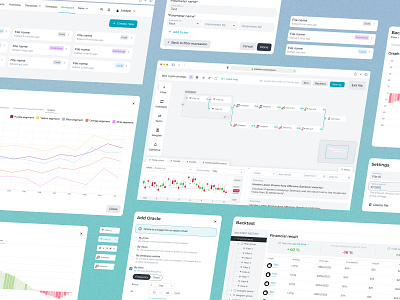 No code platform for creating trading strategies dashboard fintech interface design product design ui ux