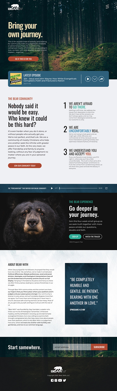 Bear With: Podcast Community content development graphic design ui website